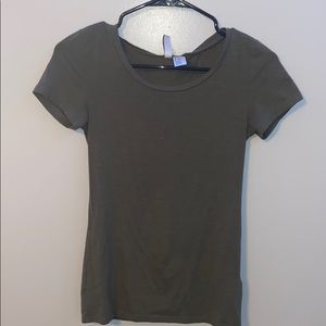 olive green short sleeve top